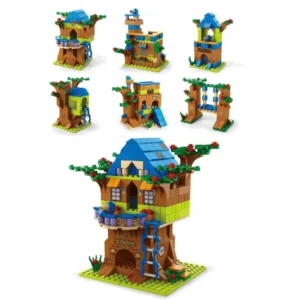 Bloco de Montar Casa na Arvore 1000 peças DIY 6 em 1