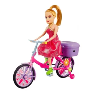 Boneca Bicicleta Articulada Musica Anda E Acende Luz