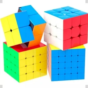 Cubo Mágico Original 2x2 + 3x3 + 4x4 + 5x5 Profissional 4 cubos
