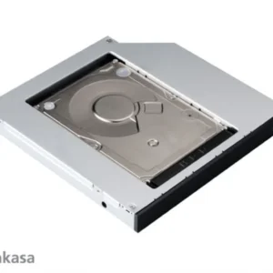 Adaptador Caddy Akasa N.stor S12 2,5" SATA para Laptop SATA ODD Bay - Compatível com HDD e SSD 7mm, 9mm, 12mm