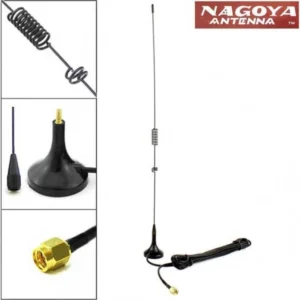 Antena Externa Nagoya UT-106 UV-106U para Rádio Baofeng - Base Magnética, Dual Band VHF/UHF, 3 Metros de Cabo