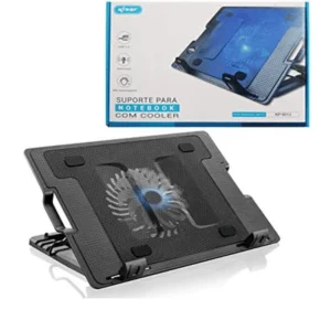 Base Suporte para Notebook com Cooler Silencioso e Iluminação KP-9013 | Ergonômico, Ajustável e Antiderrapante para Notebooks de 9 a 17 polegadas