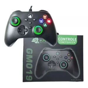 Controle Knup GM019 Compatível Xbox One, Series X/S e PC - Com Fio, Entrada P2, Vibração Dupla, 2m USB